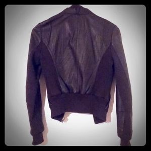 100% REAL LEATHER Jacket w/ Banded Waist/Sleeves